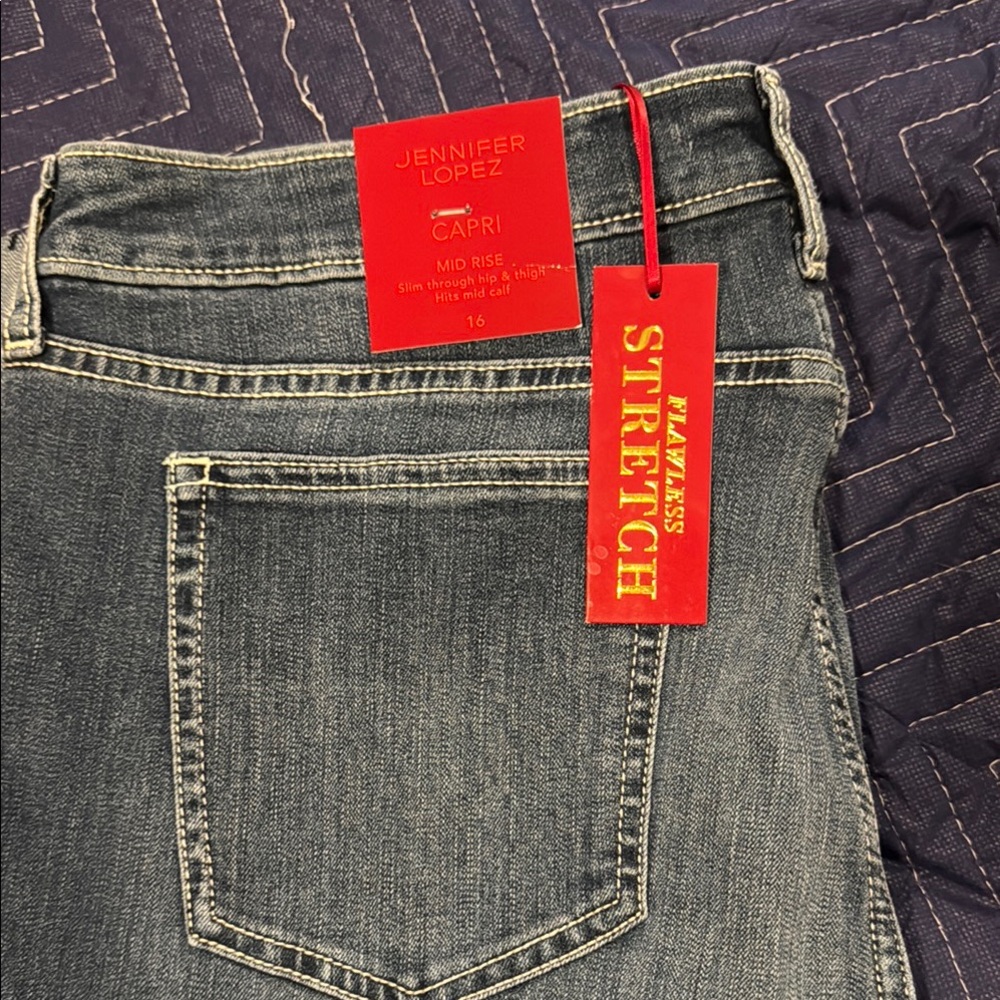 Jennifer Lopez Blue Ankle Cropped Jeans
